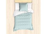 Abakuhaus Set Copripiumino Astratto Per Letti Singoli, Motivo Ripetuto Herbs, Antiacaro, Adatto A Chi Soffre Di Allergie, Con Federa, 135 Cm X 200 Cm - 80 X 80 Cm, Blu Petrolio Seafoam