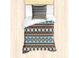 Abakuhaus Set Copripiumino Azteco Per Letti Singoli, Motivi Vintage Scandinavi, Antiacaro, Adatto A Chi Soffre Di Allergie, Con Federa, 135 Cm X 200 Cm - 80 X 80 Cm, Multicolore