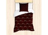 Abakuhaus Set Copripiumino Aborigeno Per Letti Singoli, Zentangle Kangaroo, Antiacaro, Adatto A Chi Soffre Di Allergie, Con Federa, 135 Cm X 200 Cm - 80 X 80 Cm, Fucsia Scuro Multicolore