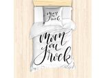 Abakuhausie Schaukeln Set Copripiumino Per Letti Singoli, Mother Love Phrase Kunst, Antiacaro, Adatto A Chi Soffre Di Allergie, Con Federa, 135 Cm X 200 Cm - 80 X 80 Cm, Grigio Antracite Bianco