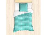 Abakuhaus Set Copripiumino Tropicale Per Letti Singoli, Arte Esotica Hawaiana Con Frutta, Antiacaro, Adatto A Chi Soffre Di Allergie, Con Federa, 135 Cm X 200 Cm - 80 X 80 Cm, Bianco Schiuma Di Mare Scuro