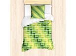 Abakuhaus Set Copripiumino In Tessuto Di Cotone Per Letti Singoli, Motivo Geometrico Verde Diagonale, Antiacaro E Anallergico, Con Federa, 135 Cm X 200 Cm - 80 X 80 Cm, Verde Smeraldo