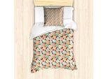 Set Copripiumino Abakuhaus Autunnale Per Letti Singoli, Silhouette Di Foglie Stagionali, Antiacaro, Adatto A Chi Soffre Di Allergie, Con Federa, 135 Cm X 200 Cm - 80 X 80 Cm, Multicolore