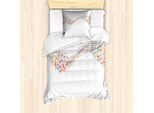 Abakuhaus Set Copripiumino Per Letti Singoli, Bandiera Con Onde Colorate, Antiacaro E Anallergico, Con Federa, 135 Cm X 200 Cm - 80 X 80 Cm, Grigio Chiaro E Multicolore