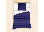 Abakuhaus Set Copripiumino Geometrico Per Letti Singoli, Forme Poligonali, Antiacaro, Adatto A Chi Soffre Di Allergie, Con Federa, 135 Cm X 200 Cm - 80 X 80 Cm, Viola Antracite