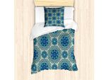Set Copripiumino Abakuhaus Mandala Per Letti Singoli, Dettagli Floreali Ornamentali, Antiacaro, Adatto A Chi Soffre Di Allergie, Con Federa, 135 Cm X 200 Cm - 80 X 80 Cm, Multicolore