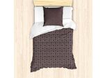 Abakuhaus Set Copripiumino Per Letto Singolo, Pizzo Romantico, Antiacaro, Adatto A Chi Soffre Di Allergie, Con Federa, 135 Cm X 200 Cm - 80 X 80 Cm, Nero Salmone Chiaro
