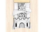 Abakuhaus Set Copripiumino Per Letto Singolo, Motivo Monocromatico A Graticcio, Antiacaro E Anallergico, Con Federa, 135 Cm X 200 Cm - 80 X 80 Cm, Grigio Antracite E Bianco