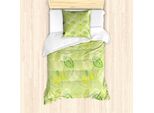 Set Copripiumino Abakuhaus Per Letti Singoli, Motivo A Foglie Ripetuto, Antiacaro E Anallergico, Con Federa, 135 Cm X 200 Cm - 80 X 80 Cm, Multicolore