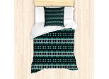 Abakuhaus Set Copripiumino Azteco Per Letti Singoli, Patchwork A Triangoli, Antiacaro E Anallergico Con Federa, 135 Cm X 200 Cm - 80 X 80 Cm, Seafoam Dark Teal