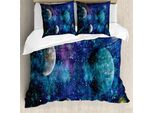 Abakuhaus Set Copripiumino Astral Per Letti Singoli, Tema Universo, Antiacaro, Adatto A Chi Soffre Di Allergie, Con Federa, 155 Cm X 220 Cm - 80 X 80 Cm, Multicolore