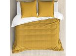 Abakuhaus Set Copripiumino Orientale Per Letti Singoli, Motivo Geometrico Luminoso, Antiacaro, Adatto A Chi Soffre Di Allergie, Con Federa, 155 Cm X 220 Cm - 80 X 80 Cm, Senape Viola