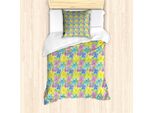 Set Copripiumino Abakuhaus Per Letti Singoli, Fiori E Foglie Acquerellati, Antiacaro, Adatto A Chi Soffre Di Allergie, Con Federa, 135 Cm X 200 Cm - 80 X 80 Cm, Multicolore