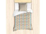 Abakuhaus Set Copripiumino Dai Colori Tenui Per Letti Singoli, Easing Geometric, Antiacaro, Adatto A Chi Soffre Di Allergie, Con Federa, 135 Cm X 200 Cm - 80 X 80 Cm, Multicolore