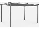 Pergola 3X4M In Alluminio Telo Scorrevole, Grigio