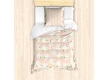 Abakuhaus Set Copripiumino Per Letto Singolo, Jasminum Sambac Naive Natur, Antiacaro, Adatto A Chi Soffre Di Allergie, Con Federa, 135 Cm X 200 Cm - 80 X 80 Cm, Verde Pesca Chiaro