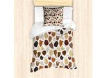 Set Copripiumino Hipster Abakuhaus Per Letti Singoli, Barba Occhiali Baffi, Antiacaro Adatto A Chi Soffre Di Allergie Con Federa, 135 Cm X 200 Cm - 80 X 80 Cm, Multicolore