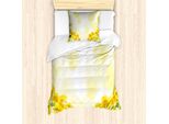 Abakuhaus Set Copripiumino Per Letto Singolo Con Motivo Floreale, Sunflowers Blots, Antiacaro E Anallergico, Con Federa, 135 Cm X 200 Cm - 80 X 80 Cm, Giallo Pallido