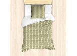 Abakuhaus Set Copripiumino Per Letti Singoli, Motivo Floreale Primaverile, Antiacaro E Anallergico, Con Federa, 135 Cm X 200 Cm - 80 X 80 Cm, Pale Khaki Dusk