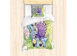 Abakuhaus Set Copripiumino Per Letto Singolo, Divertenti Foglie Floreali, Antiacaro, Adatto A Chi Soffre Di Allergie, Con Federa, 135 Cm X 200 Cm - 80 X 80 Cm, Multicolore