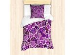 Set Copripiumino Abakuhaus Mosaik Per Letti Singoli, Motivo Viola, Antiacaro, Adatto A Chi Soffre Di Allergie, Con Federa, 135 Cm X 200 Cm - 80 X 80 Cm, Multicolore