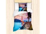 Abakuhaus Set Copripiumino Nottocean Per Letti Singoli, Golden Gate Bridge Baum, Antiacaro, Adatto A Chi Soffre Di Allergie, Con Federa, 135 Cm X 200 Cm - 80 X 80 Cm, Multicolore