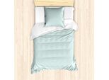 Abakuhaus Set Copripiumino Geometrico Per Letti Singoli, Zigzag Monocromatici Pastello, Antiacaro E Anallergico Con Federa, 135 Cm X 200 Cm - 80 X 80 Cm, Pale Seafoam E Bianco