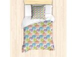 Abakuhaus Set Copripiumino Per Letti Singoli, Petali Colorati Bloom Kunst, Antiacaro, Adatto A Chi Soffre Di Allergie, Con Federa, 135 Cm X 200 Cm - 80 X 80 Cm, Multicolore Guscio D'uovo