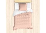 Abakuhaus Set Copripiumino Astratto Per Letti Singoli, Pois Monocromatici, Antiacaro, Adatto A Chi Soffre Di Allergie, Con Federa, 135 Cm X 200 Cm - 80 X 80 Cm, Pesca E Bianco