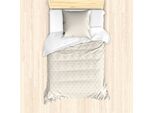 Abakuhaus Set Copripiumino Dai Colori Tenui Per Letti Singoli, Morbido Zigzag Squares, Antiacaro E Anallergico Con Federa, 135 Cm X 200 Cm - 80 X 80 Cm, Champagne Staub