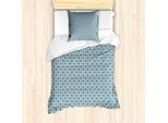 Abakuhaus Set Copripiumino Geometrico Per Letti Singoli, Motivi Retrò Sky, Antiacaro, Adatto A Chi Soffre Di Allergie, Con Federa, 135 Cm X 200 Cm - 80 X 80 Cm, Blu Cocco Cadetto