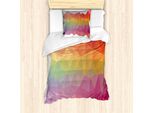 Set Copripiumino Abakuhaus Per Letti Singoli, Colori Arcobaleno Retrò, Poliestere, Antiacaro, Adatto A Chi Soffre Di Allergie, Con Federa, 135 Cm X 200 Cm - 80 X 80 Cm, Multicolore