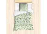 Abakuhaus Set Copripiumino Botanico Per Letti Singoli, Motivi Primaverili Del Bosco, Antiacaro, Adatto A Chi Soffre Di Allergie, Con Federa, 135 Cm X 200 Cm - 80 X 80 Cm, Verde Pallido