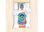 Abakuhaus Set Copripiumino Extraterrestre Per Letti Singoli, Personaggio Sad In Un Razzo Spaziale, Antiacaro, Adatto A Chi Soffre Di Allergie, Con Federa, 135 Cm X 200 Cm - 80 X 80 Cm, Multicolore