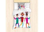 Abakuhaus Set Copripiumino Per Letto Singolo, Divertenti Intrattenitori Pazzi, Antiacaro, Adatto A Chi Soffre Di Allergie, Con Federa, 135 Cm X 200 Cm - 80 X 80 Cm, Multicolore
