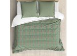 Abakuhaus Set Copripiumino Geometrico Per Letti Singoli, Motivo A Cerchi Simmetrici, Antiacaro, Adatto A Chi Soffre Di Allergie, Con Federa, 155 Cm X 220 Cm - 80 X 80 Cm, Blu Viola Senape