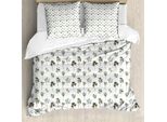 Abakuhaus Set Copripiumino Per Letti Singoli, Varie Foglie Di Piantagione, Antiacaro, Adatto A Chi Soffre Di Allergie, Con Federa, 155 Cm X 220 Cm - 80 X 80 Cm, Verde Oliva Reseda