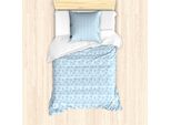 Set Copripiumino Abakuhaus Per Letti Singoli, Piume Orientali Sparse, Antiacaro, Adatto A Chi Soffre Di Allergie, Con Federa, 135 Cm X 200 Cm - 80 X 80 Cm, Blu Cielo Intenso