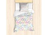 Abakuhaus Set Copripiumino Geometrico Per Letti Singoli, Puntinismo Moderno, Antiacaro, Adatto A Chi Soffre Di Allergie, Con Federa, 135 Cm X 200 Cm - 80 X 80 Cm, Bianco E Multicolore
