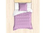 Abakuhaus Set Copripiumino Per Letto Singolo LöWenzahn, Divertente Motivo Botanico, Antiacaro, Adatto A Chi Soffre Di Allergie, Con Federa, 135 Cm X 200 Cm - 80 X 80 Cm, Fucsia Viola E Bianco