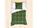 Abakuhaus Set Copripiumino Esotico Per Letti Singoli, Lavish Kohl Foglie Di Palma, Antiacaro Adatto A Chi Soffre Di Allergie Con Federa, 135 Cm X 200 Cm - 80 X 80 Cm, Verde Scuro Crema