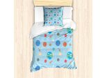 Abakuhaus Set Copripiumino Per Letti Singoli, Elemento Galattico Colorato, Antiacaro, Adatto A Chi Soffre Di Allergie, Con Federa, 135 Cm X 200 Cm - 80 X 80 Cm, Azzurro E Multicolore