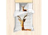 Abakuhaus Set Copripiumino Per Letto Singolo, Ritratto Di Animale Low Poly, Antiacaro, Adatto A Chi Soffre Di Allergie, Con Federa, 135 Cm X 200 Cm - 80 X 80 Cm, Multicolore