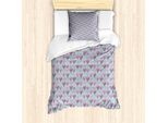 Abakuhaus Set Copripiumino Per Letto Singolo, Motivi Romantici A Cuori, Antiacaro E Anallergico, Con Federa, 135 Cm X 200 Cm - 80 X 80 Cm, Malva Multicolore