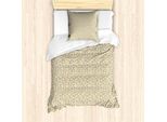 Abakuhaus Set Copripiumino Giallo Marrone Per Letti Singoli, Pois Colorati, Antiacaro, Adatto A Chi Soffre Di Allergie, Con Federa, 135 Cm X 200 Cm - 80 X 80 Cm, Giallo Terra Pallido Tortora