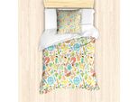 Abakuhaus Set Copripiumino Per Letto Singolo, Baby Food Banana Anguria, Antiacaro, Adatto A Chi Soffre Di Allergie, Con Federa, 135 Cm X 200 Cm - 80 X 80 Cm, Multicolore
