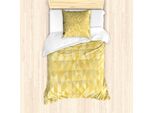 Set Copripiumino Abakuhaus Per Letti Singoli, Triangoli Monocromatici Pastello, Antiacaro, Adatto A Chi Soffre Di Allergie, Con Federa, 135 Cm X 200 Cm - 80 X 80 Cm, Giallo Senape