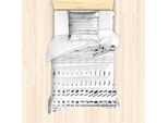 Abakuhaus Set Copripiumino Per Letti Singoli Con Motivi Musicali Dettagliati, Antiacaro E Anallergico, Con Federa, 135 Cm X 200 Cm - 80 X 80 Cm, Grigio Antracite E Bianco