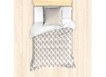 Abakuhaus Set Copripiumino Vintage Per Letti Singoli, Motivi Floreali Romantici E Nostalgici, Antiacaro E Anallergico, Con Federa, 135 Cm X 200 Cm - 80 X 80 Cm, Grigio Champagne