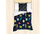 Abakuhaus Set Copripiumino Per Letti Singoli, Tema Galaxy, Immagine Artistica, Antiacaro, Adatto A Chi Soffre Di Allergie, Con Federa, 135 Cm X 200 Cm - 80 X 80 Cm, Multicolore